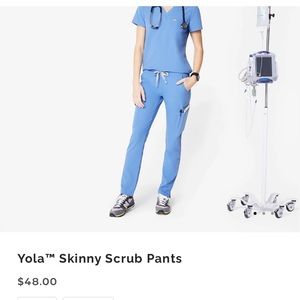 figs yola skinny scrub pants xxs tall in ceil blue